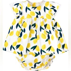 NWT Oliver & Rain Organic Cotton Dress + bloomers, 3M